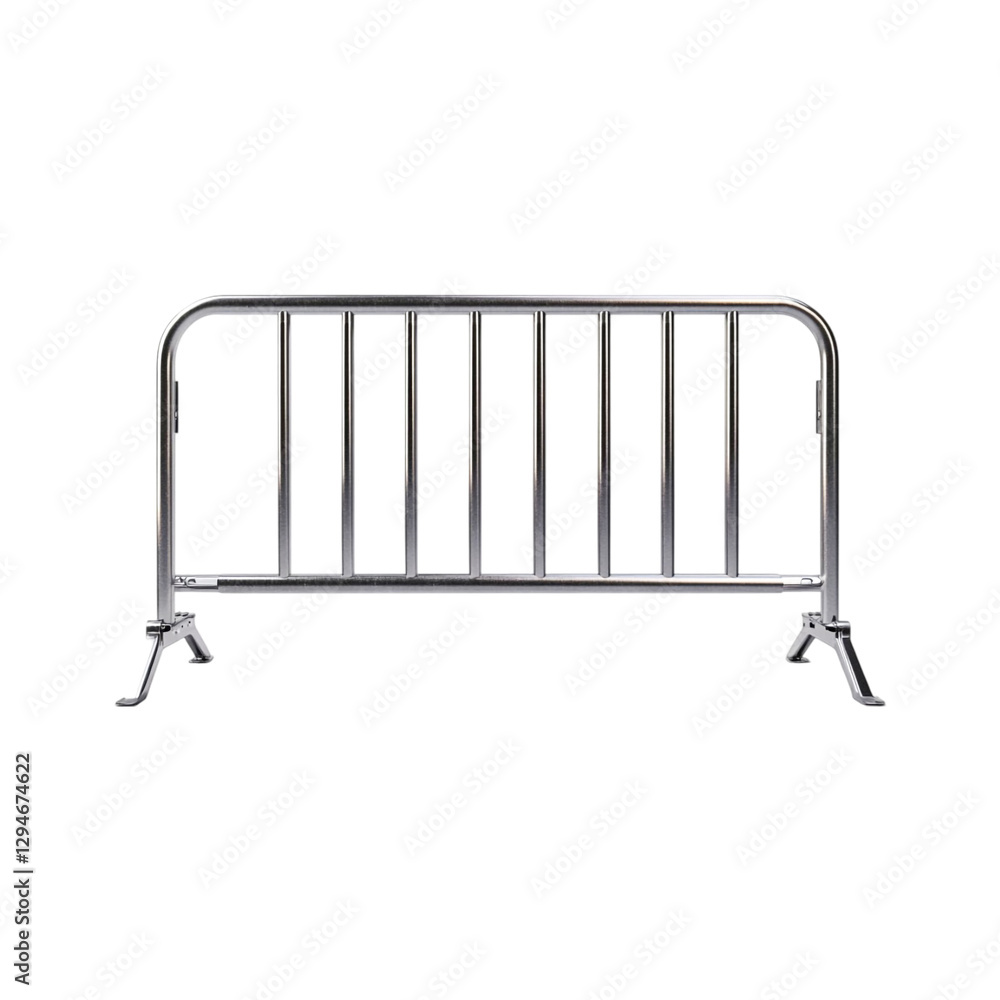 Sturdy silver metal barricade strong and secure safety barrier Sturdy silver metal barricade strong and secure safety barrier