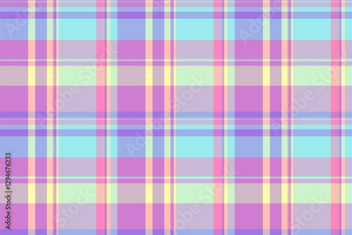 Kind plaid fabric pattern, symmetry texture seamless check. Weave background vector textile tartan in light and purple colors.