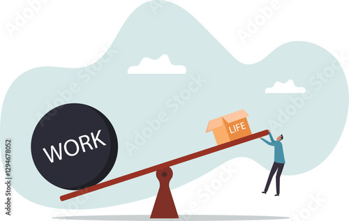 Overworked, exhaustion or burnout, unhealthy work life balance problem, too many work causing fatigue, anxiety or stress .business concept.flat character.
