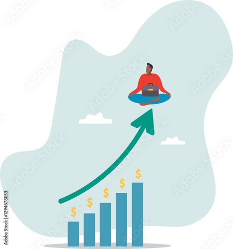 Investment growth, compound interest or dividend investing, profit earning from stock market, pension fund or saving,business concept.flat character.