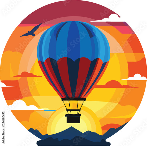 Soaring of a design dramatic art work vector art.
