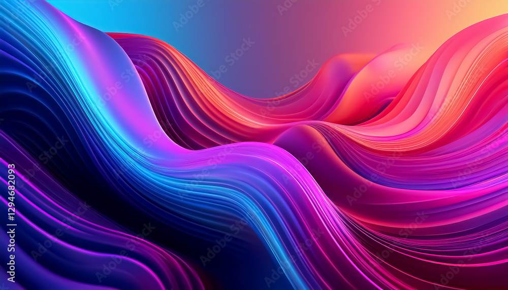Obraz premium Vibrant Abstract Waves of Colorful Fluid Motion