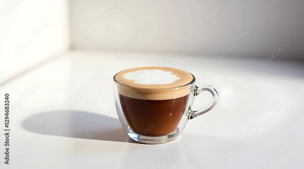 Iced Coffee Latte in Glass Refreshing Creamy Espresso Drink Iced Coffee Latte in Glass Refreshing Creamy Espresso Drink