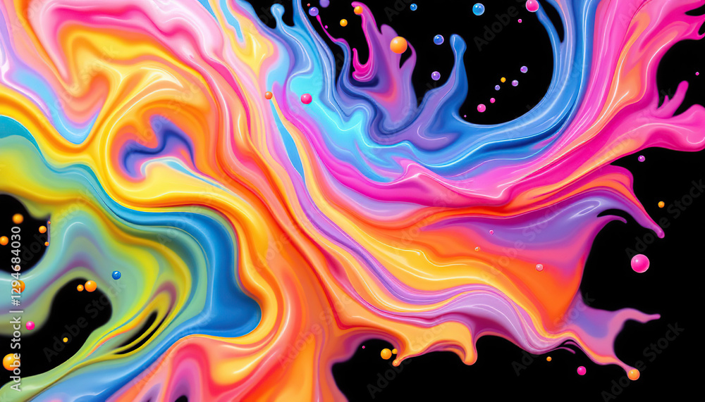 Vibrant Colorful Paint Swirl Abstract Background Vibrant Colorful Paint Swirl Abstract Background