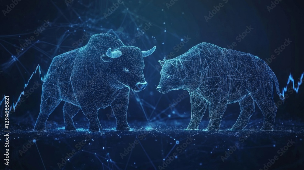 Digital Bull and Bear Confrontation: Stock Market Trends