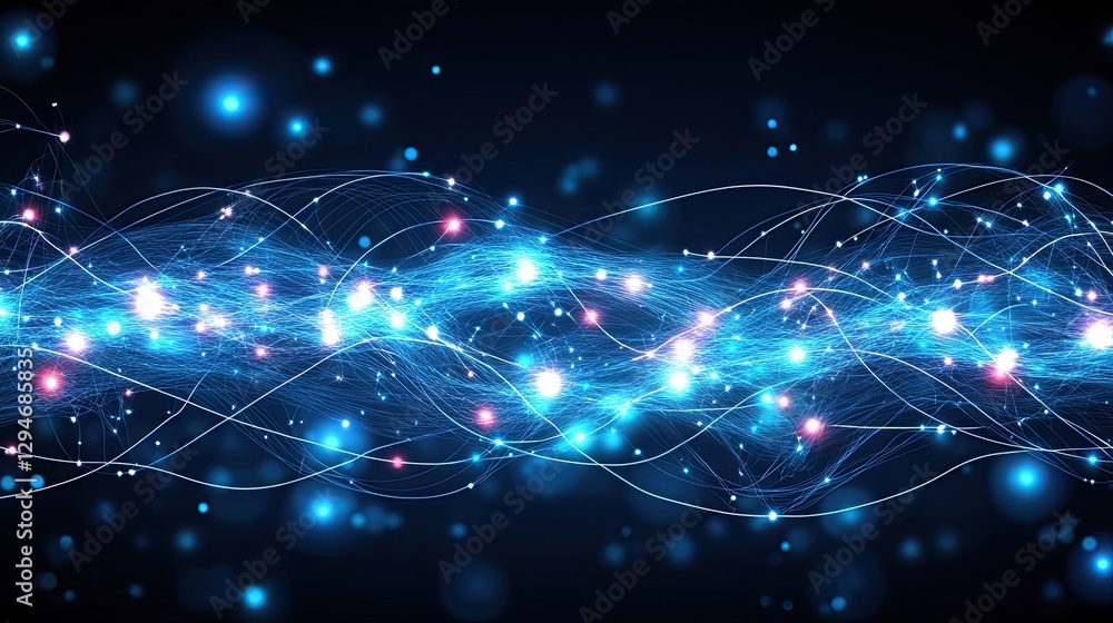 Fototapeta premium Abstract energy waves in dark space