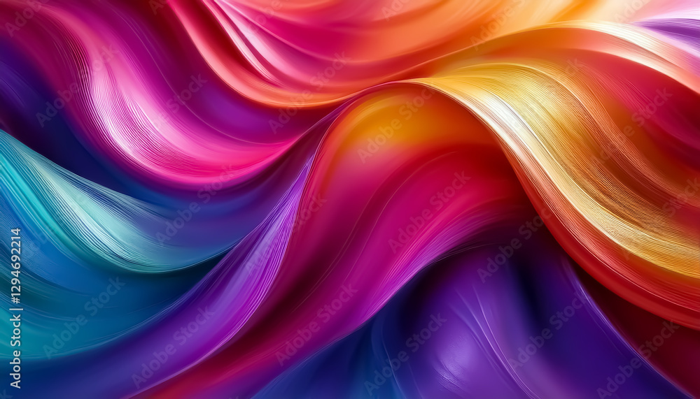 Vibrant Abstract Waves of Colorful Silk Textures Vibrant Abstract Waves of Colorful Silk Textures