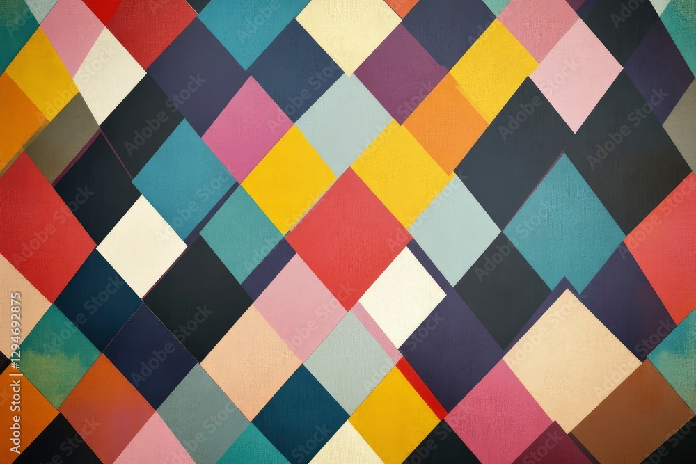 colorful diamond shaped graphic background in pattern, flat colors