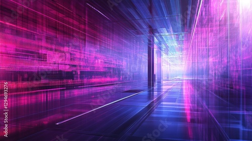 Wallpaper Mural Abstract art in digital space exploring innovative light displays and perspectives Torontodigital.ca