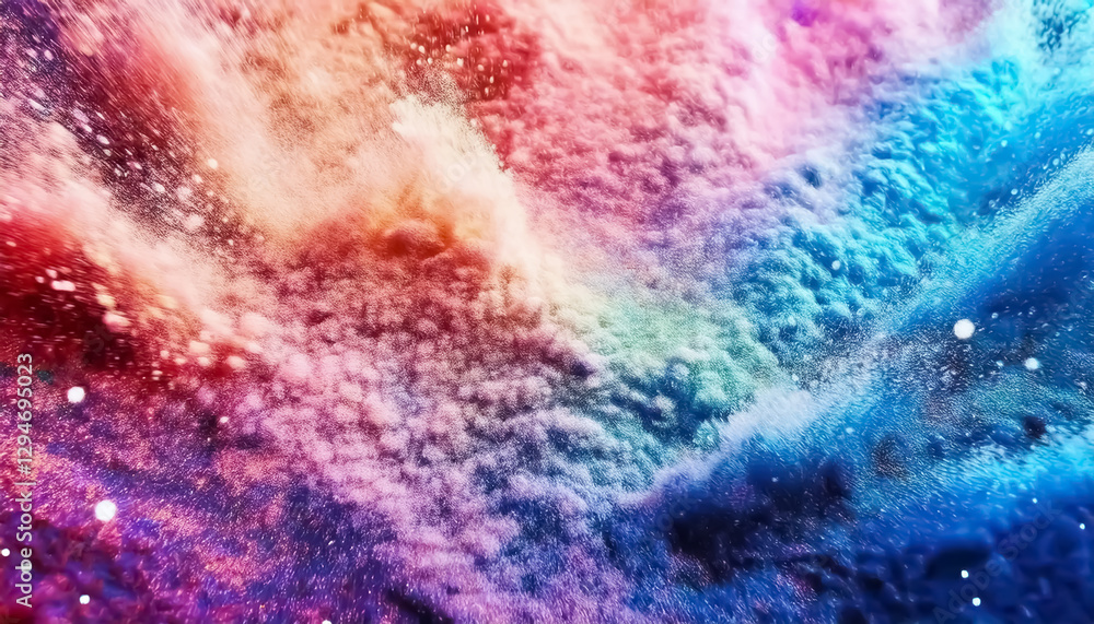 Fototapeta premium Vibrant Color Explosion: Abstract Powder Burst in Red, Blue, and Purple