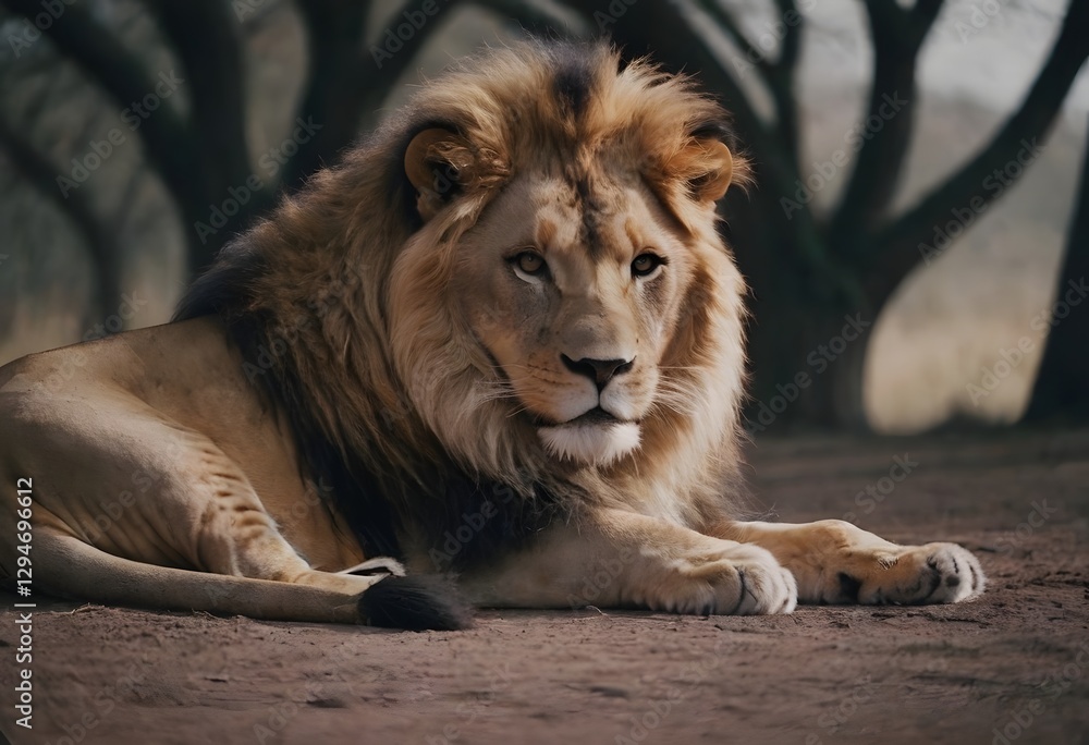 Fototapeta premium lion in the zoo
