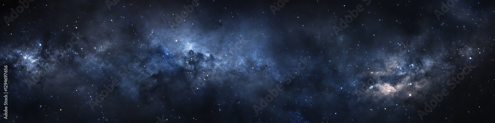 Obraz premium A dark, cosmic starfield with a large text area