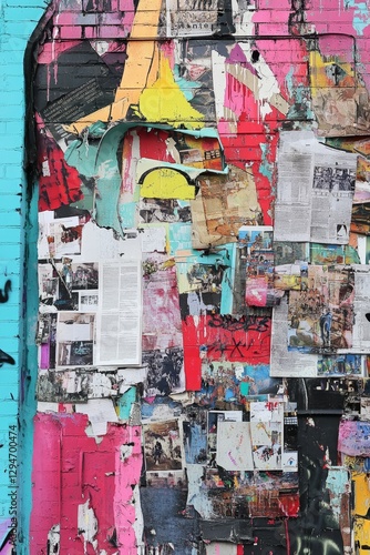 Wallpaper Mural Urban abstract colorful wall with peeling layers painted. Torontodigital.ca