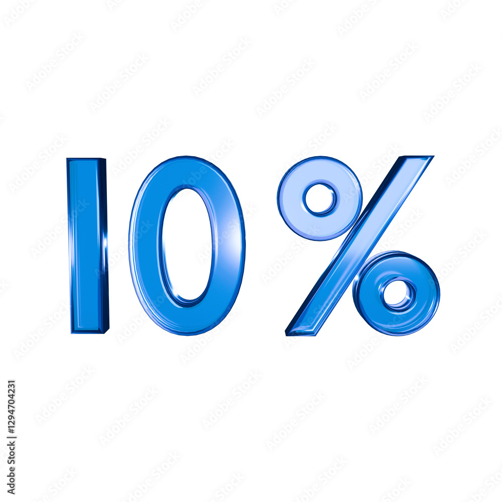 10% tax rate, USA IRS, financial concept, front view, transparent 3D render 10% tax rate, USA IRS, financial concept, front view, transparent 3D render