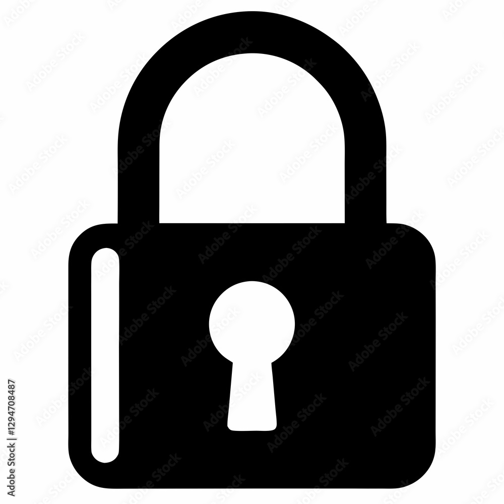 Black Lock Icon Silhouette Vector Design Black Lock Icon Silhouette Vector Design
