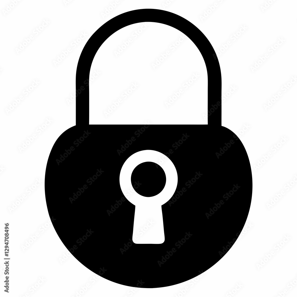 Black Lock Icon Silhouette Vector Design Black Lock Icon Silhouette Vector Design