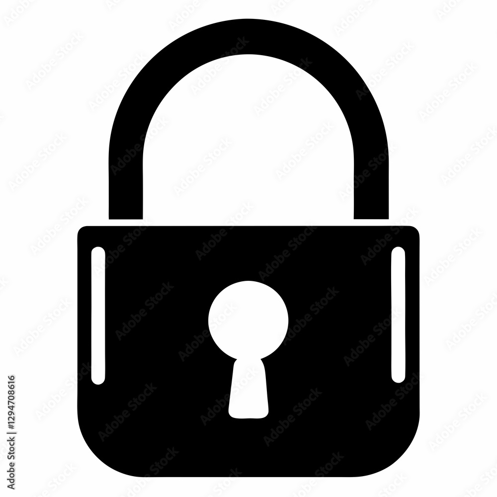 Black Lock Icon Silhouette Vector Design Black Lock Icon Silhouette Vector Design