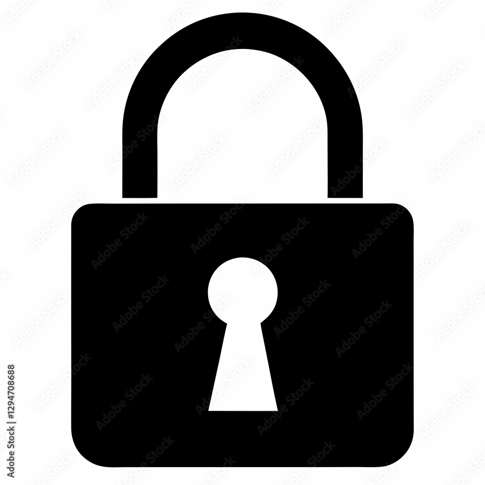 Black Lock Icon Silhouette Vector Design Black Lock Icon Silhouette Vector Design