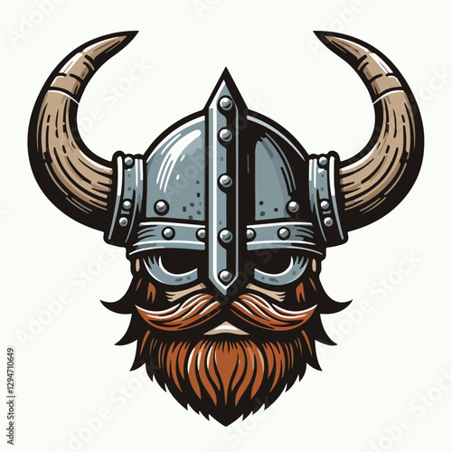 viking helmet vector illustration