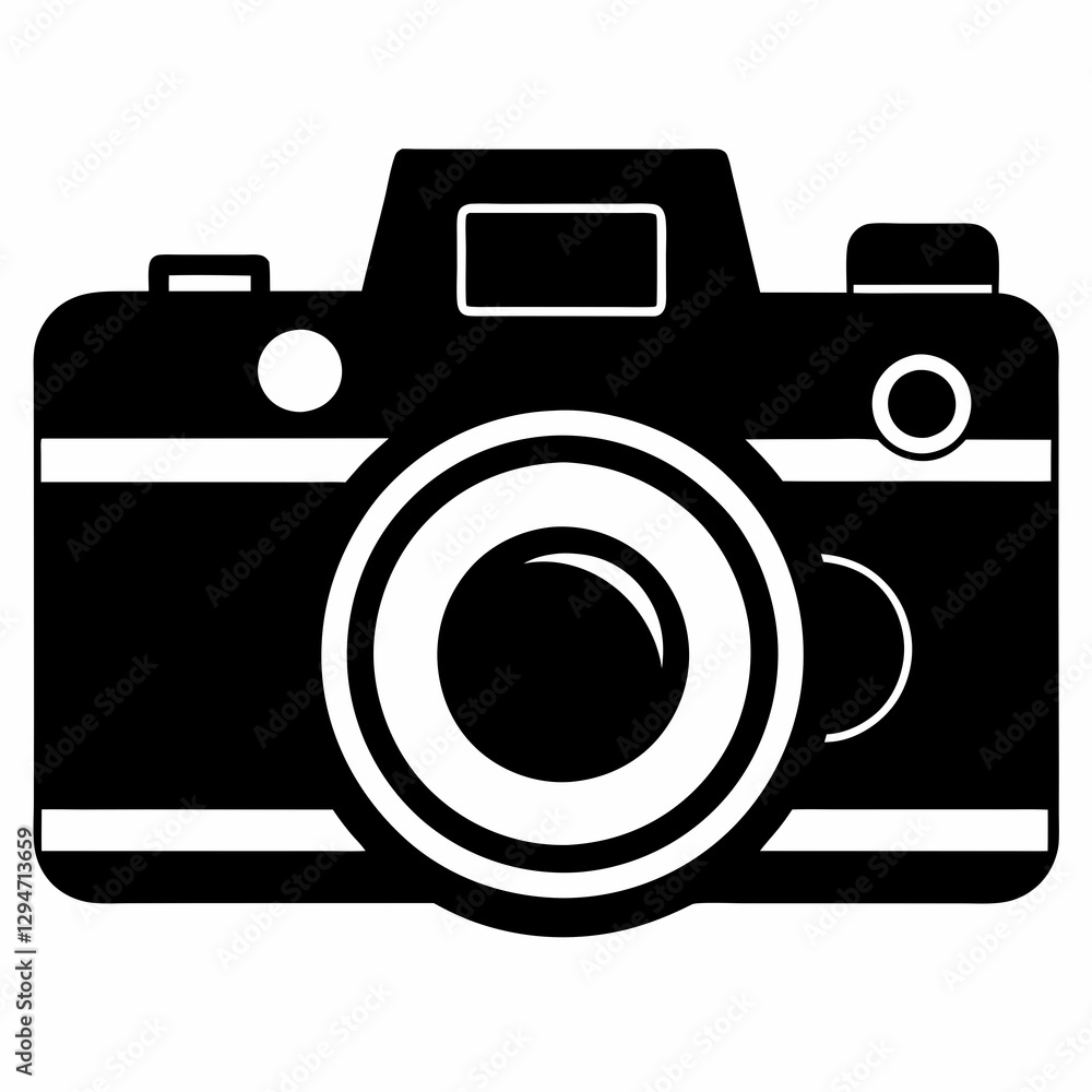 Camera Silhouette Vector Art on Clean White Background Camera Silhouette Vector Art on Clean White Background