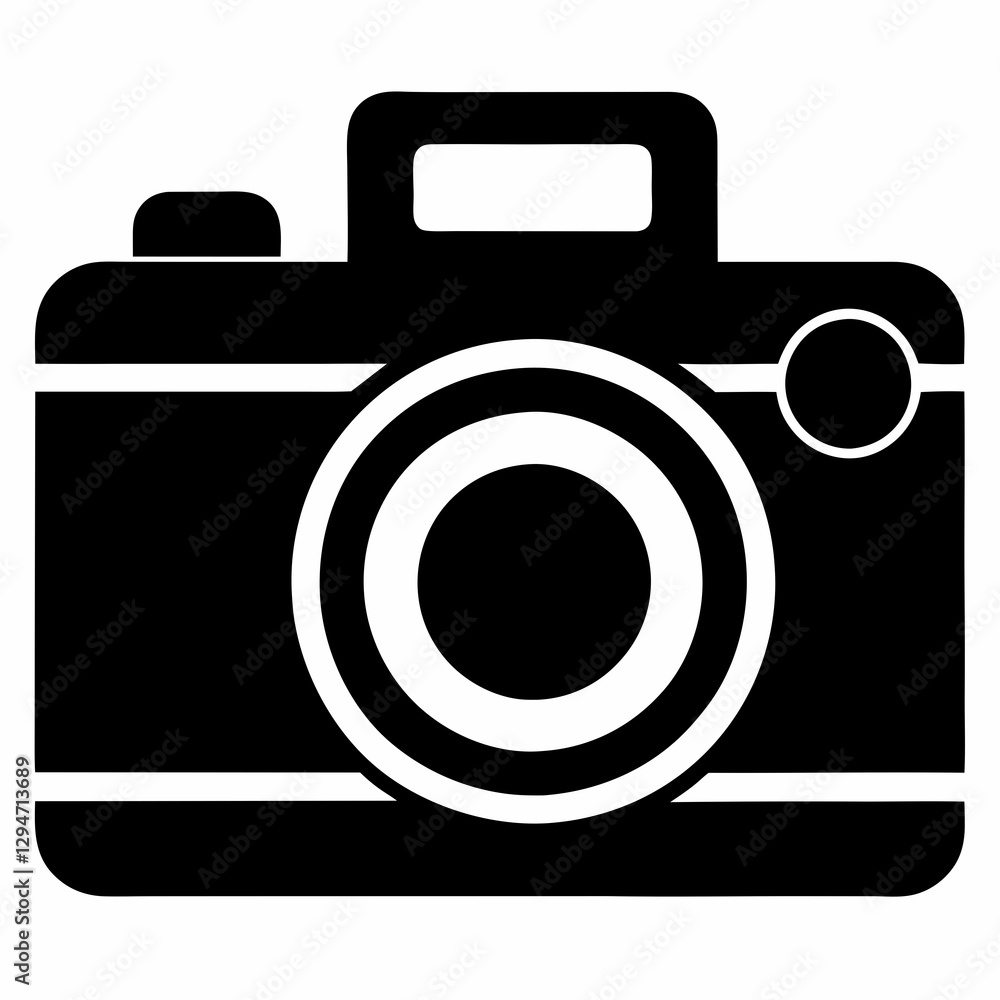 Camera Silhouette Vector Art on Clean White Background Camera Silhouette Vector Art on Clean White Background