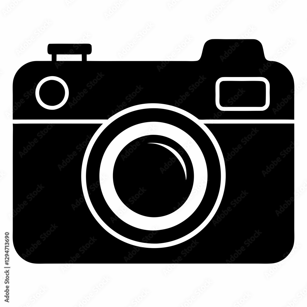 Camera Silhouette Vector Art on Clean White Background Camera Silhouette Vector Art on Clean White Background