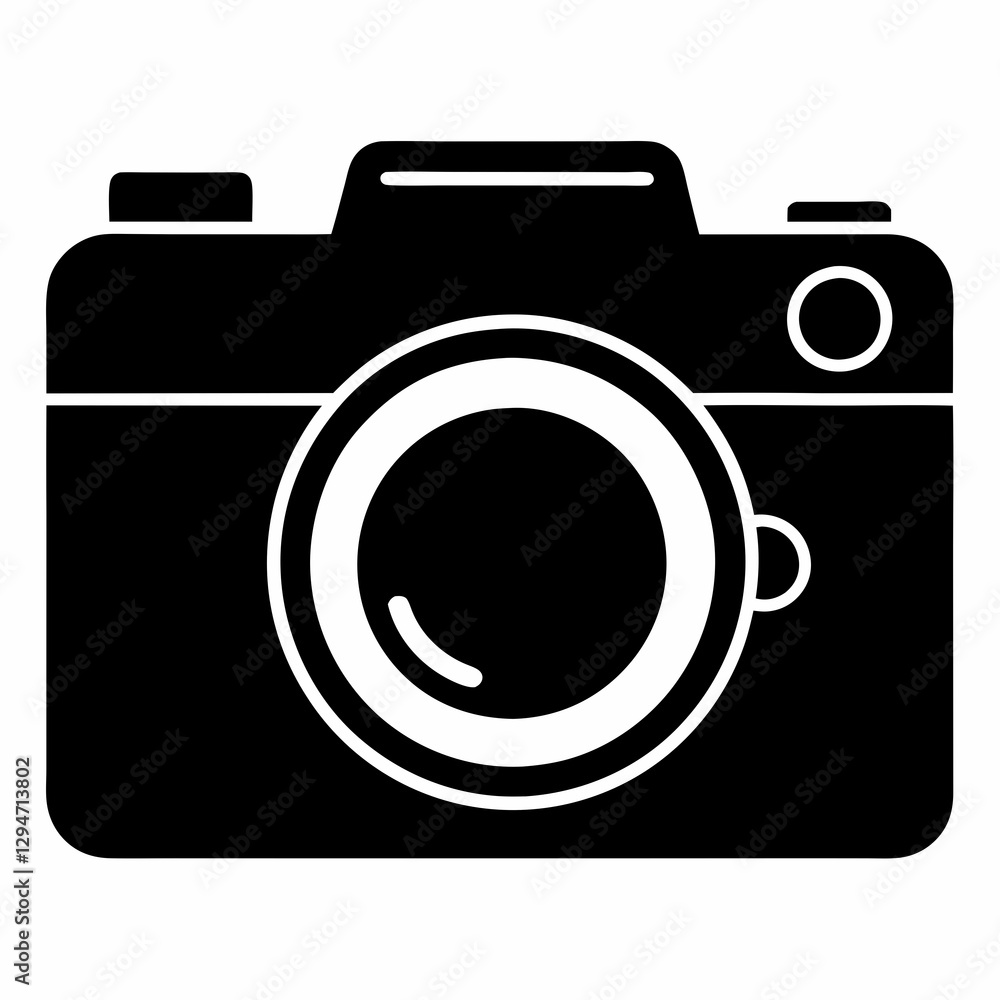 Camera Silhouette Vector Art on Clean White Background Camera Silhouette Vector Art on Clean White Background