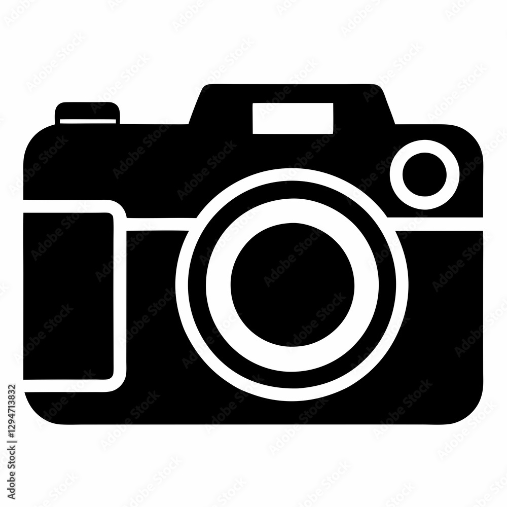 Camera Silhouette Vector Art on Clean White Background Camera Silhouette Vector Art on Clean White Background
