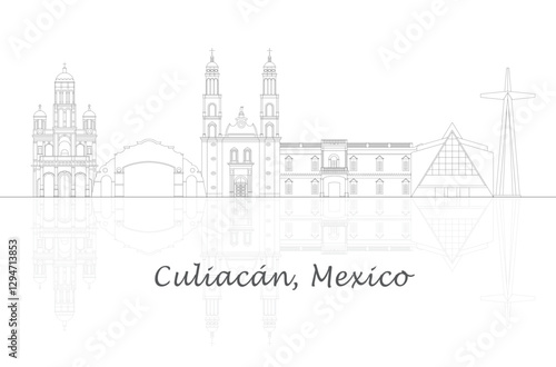 GR4_000_12Outline Skyline panorama of city of Culiacan, Mexico - vector illustration5.eps
