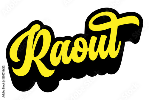 Φωτογραφία Name Raoul written in retro groovy script lettering with long shadow effect