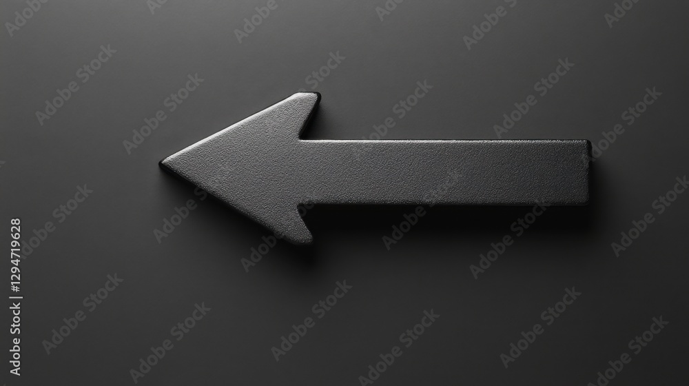 A sleek black arrow pointing left against a dark background, symbolizing direction and guidance. A sleek black arrow pointing left against a dark background, symbolizing direction and guidance.