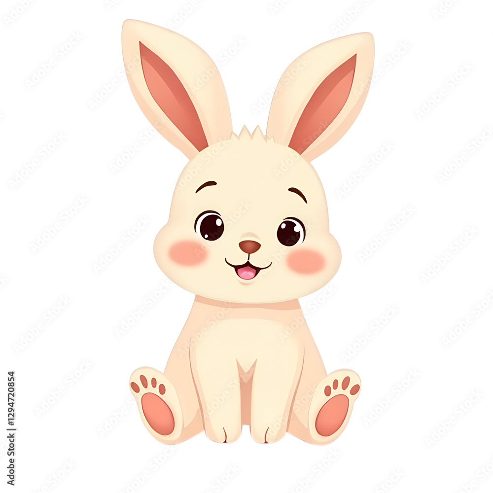 Cute Cartoon Bunny Character with Adorable Expression png logo Cute Cartoon Bunny Character with Adorable Expression png logo