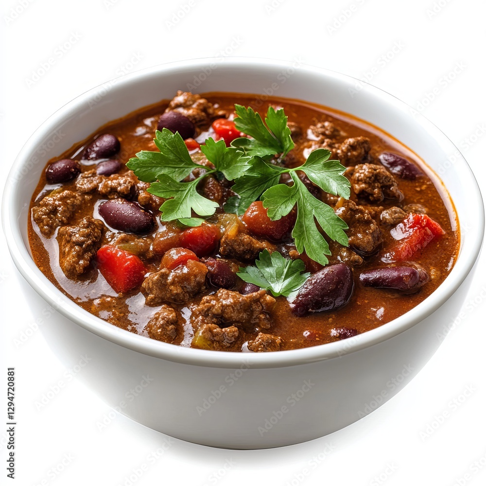 Cooking hearty chili with ground beef home kitchen food photography warm ambiance close-up view comfort dish Cooking hearty chili with ground beef home kitchen food photography warm ambiance close-up view comfort dish