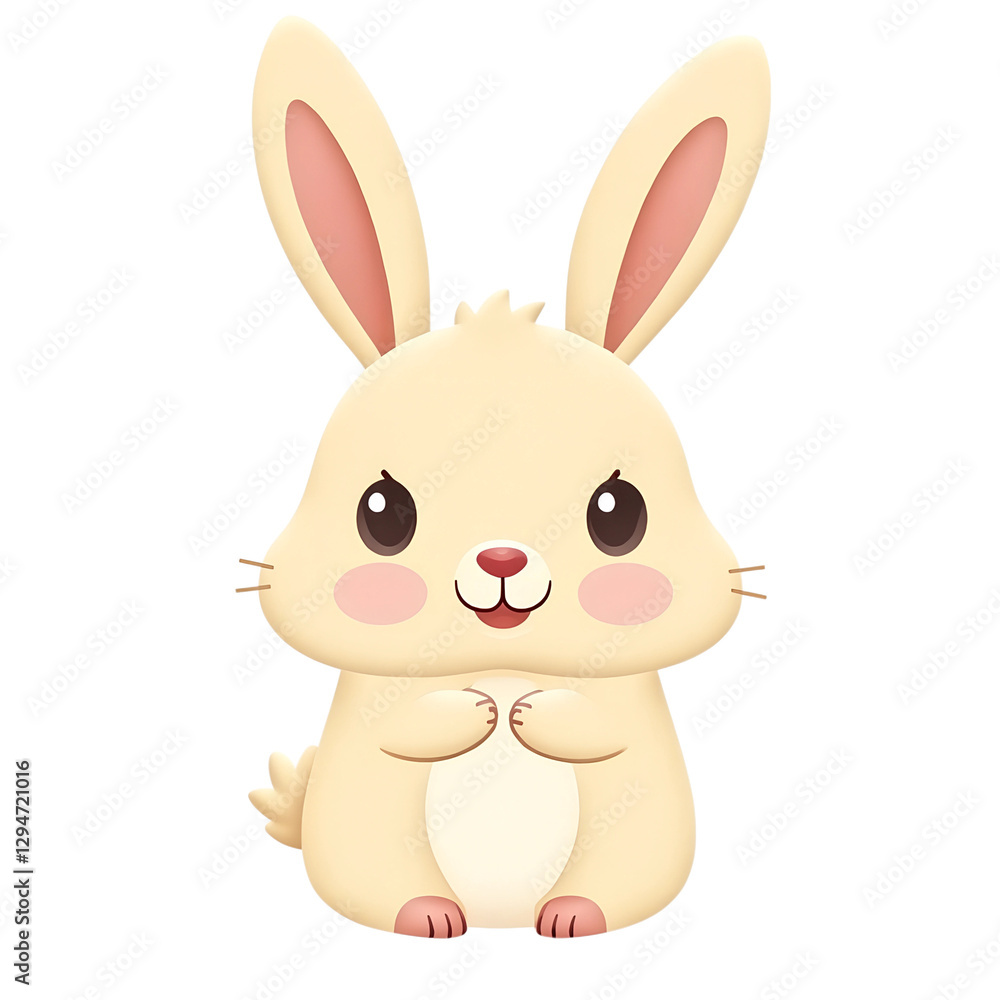 Cute Cartoon Rabbit Illustration with Adorable Features png logo Cute Cartoon Rabbit Illustration with Adorable Features png logo