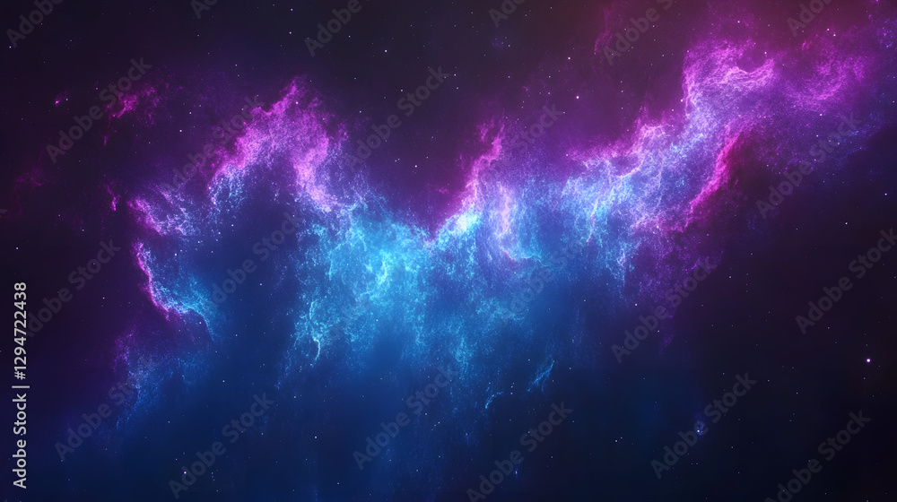 A surreal Milky Way glowing in bold electric blue and neon purple casting vibrant colors over the mountains. A surreal Milky Way glowing in bold electric blue and neon purple casting vibrant colors over the mountains.