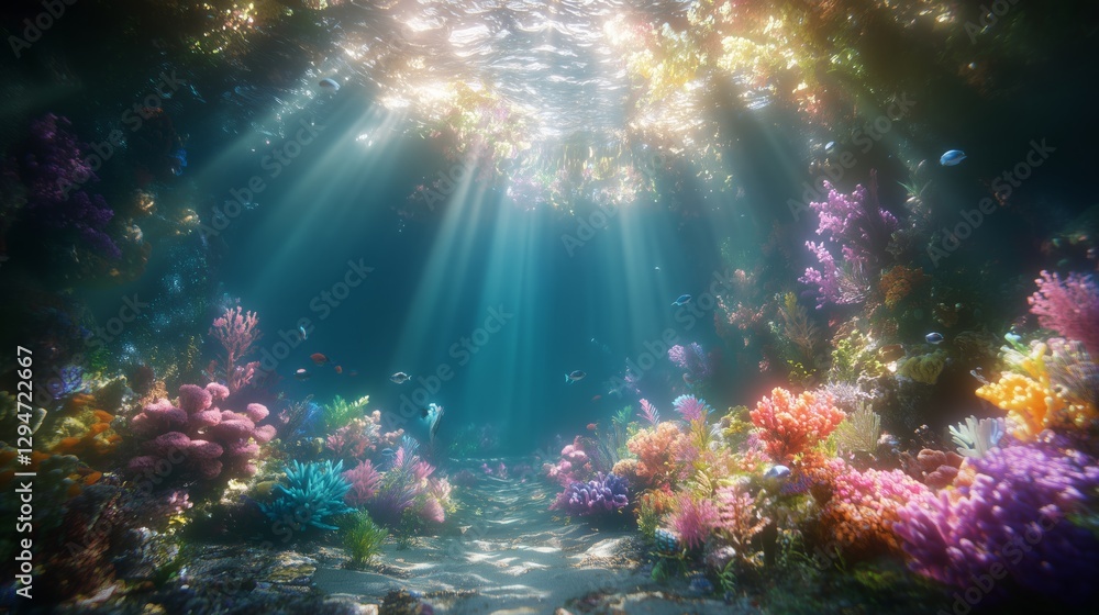 Fototapeta premium Coral reef exploration in vibrant depths