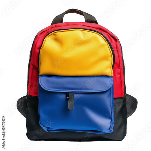 Colorful Backpack Designed for Everyday Use in Urban Settings With Multiple C...