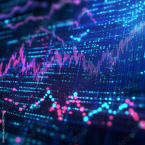 Wallpaper Mural Stock market graph on digital screen. Abstract financial background. Vector illustration. Torontodigital.ca