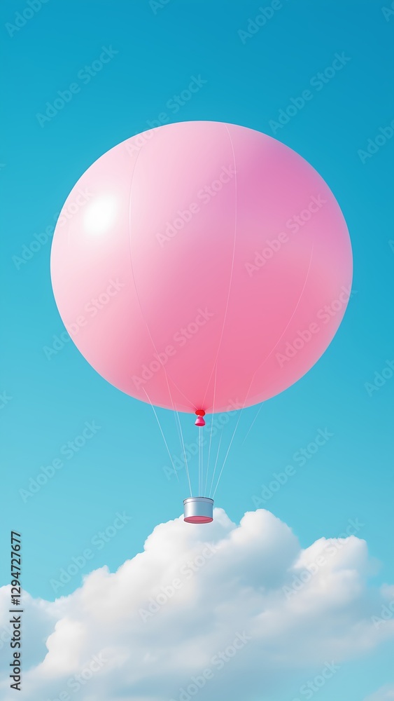 Obraz premium pink hot air balloon in sky