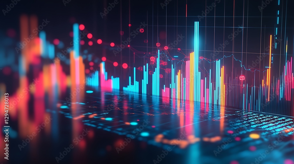 Financial analytics integrated with urban skyline background high resolution picture Financial analytics integrated with urban skyline background high resolution picture
