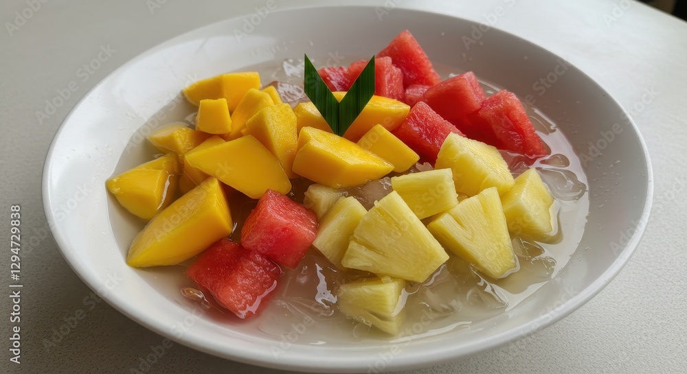 Refreshing Tropical Fruit Salad with Ice Refreshing Tropical Fruit Salad with Ice