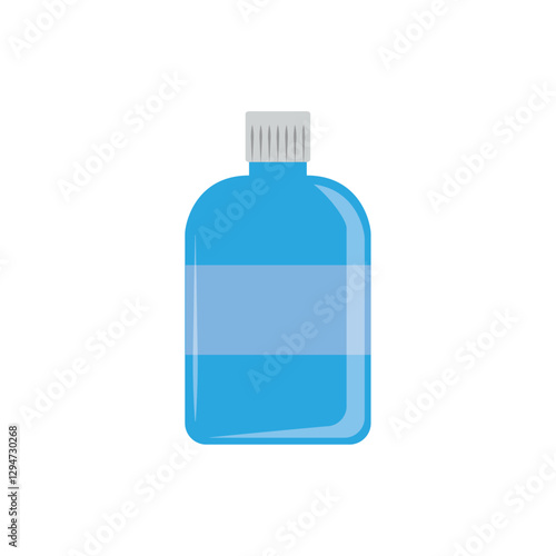 Vector image of a plastic bottle icon blue color with white background