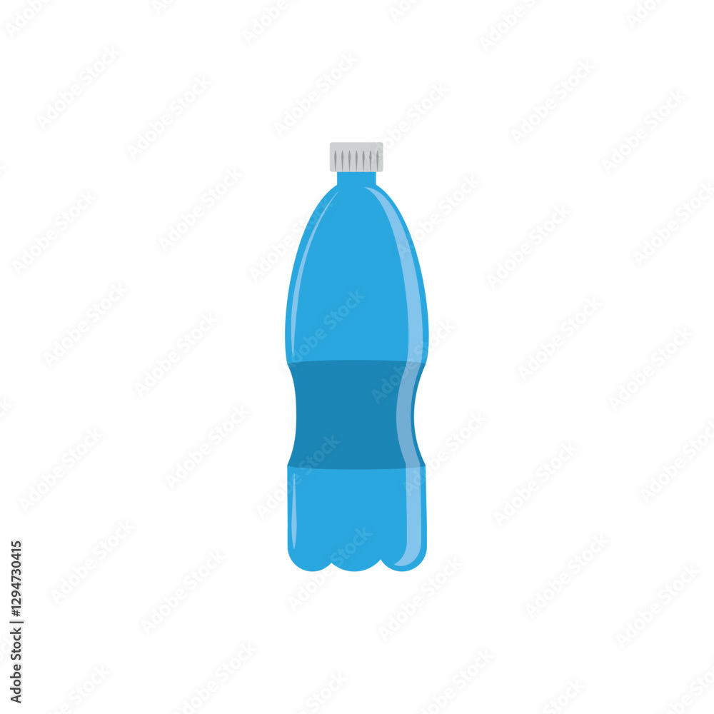 Vector image of a plastic bottle icon blue color with white background Vector image of a plastic bottle icon blue color with white background