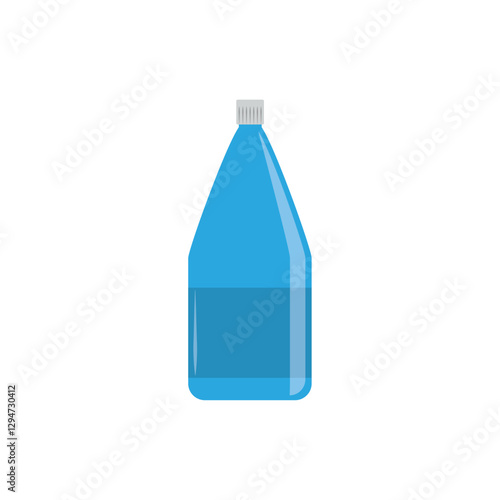 Vector image of a plastic bottle icon blue color with white background