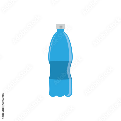 Vector image of a plastic bottle icon blue color with white background