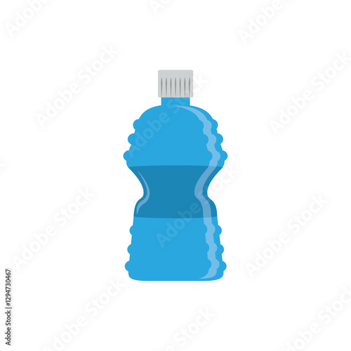 Vector image of a plastic bottle icon blue color with white background