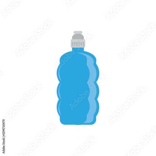 Vector image of a plastic bottle icon blue color with white background