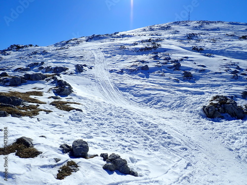 dachstein mountains in austria in winter photo