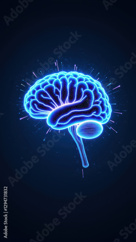 Wallpaper Mural This is a digital illustration of an artificial brain with electrical energy around it, symbolizing advanced cognitive abilities and AI advancements. Torontodigital.ca