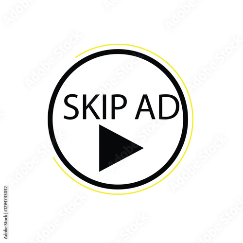 skip ad button, skip advertisement vector .